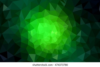 Dark green polygonal illustration, which consist of triangles. Geometric background in Origami style with gradient. Triangular design for your business.