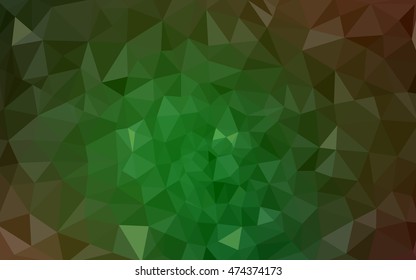 Dark green polygonal illustration, which consist of triangles. Geometric background in Origami style with gradient. Triangular design for your business.