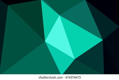 Dark green polygonal illustration, which consist of triangles. Geometric background in Origami style with gradient. Triangular design for your business.