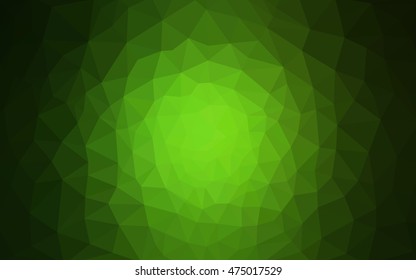 Dark green polygonal illustration, which consist of triangles. Geometric background in Origami style with gradient. Triangular design for your business.