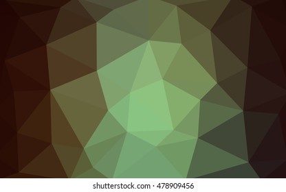 Dark green polygonal illustration, which consist of triangles. Triangular design for your business. Geometric background in Origami style with gradient.