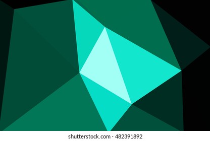 Dark green polygonal illustration, which consist of triangles. Geometric background in Origami style with gradient. Triangular design for your business.
