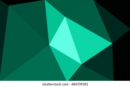 Dark green polygonal illustration, which consist of triangles. Geometric background in Origami style with gradient. Triangular design for your business.
