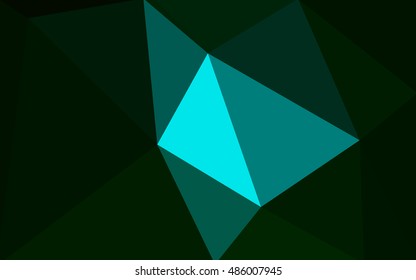 Dark green polygonal illustration, which consist of triangles. Geometric background in Origami style with gradient. Triangular design for your business.