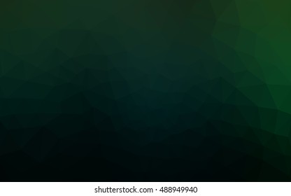 Dark green polygonal illustration, which consist of triangles. Geometric background in Origami style with gradient. Triangular design for your business.