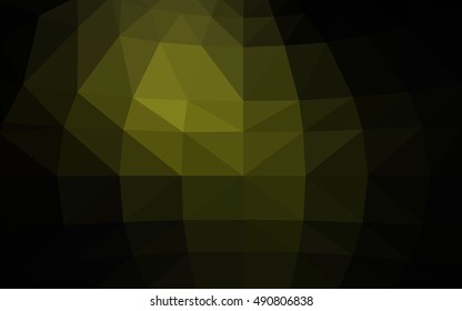 Dark green polygonal illustration, which consist of triangles. Triangular design for your business. Geometric background in Origami style with gradient.