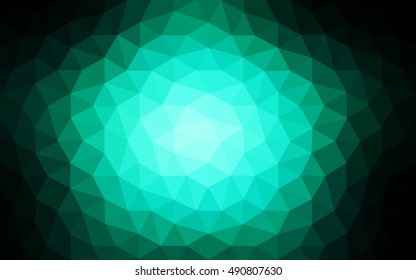 Dark green polygonal illustration, which consist of triangles. Geometric background in Origami style with gradient. Triangular design for your business.