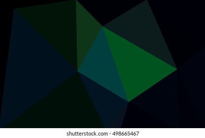 Dark green polygonal illustration, which consist of triangles. Geometric background in Origami style with gradient. Triangular design for your business.