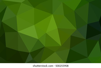 Dark green polygonal illustration, which consist of triangles. Triangular design for your business. Geometric background in Origami style with gradient.