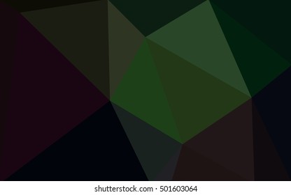Dark green polygonal illustration, which consist of triangles. Geometric background in Origami style with gradient. Triangular design for your business.