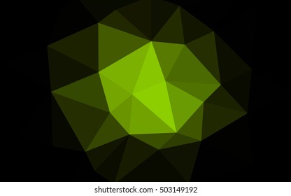 Dark green polygonal illustration, which consist of triangles. Triangular design for your business. Geometric background in Origami style with gradient.