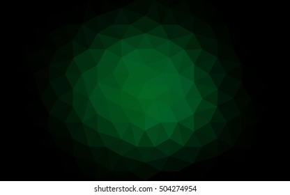 Dark green polygonal illustration, which consist of triangles. Geometric background in Origami style with gradient. Triangular design for your business.