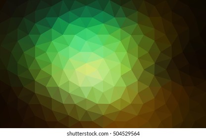 Dark green polygonal illustration, which consist of triangles. Geometric background in Origami style with gradient. Triangular design for your business.