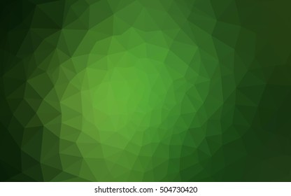 Dark green polygonal illustration, which consist of triangles. Geometric background in Origami style with gradient. Triangular design for your business.