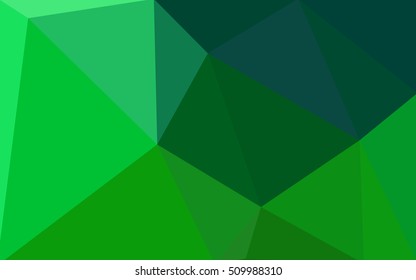 Dark green polygonal illustration, which consist of triangles. Geometric background in Origami style with gradient. Triangular design for your business.
