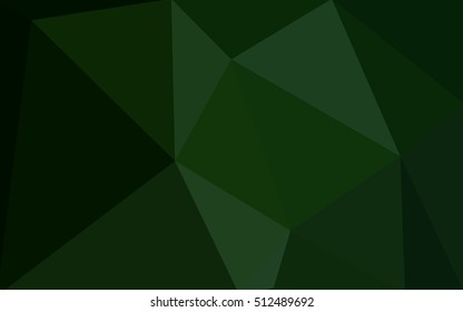 Dark green polygonal illustration, which consist of triangles. Geometric background in Origami style with gradient. Triangular design for your business.