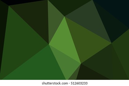 Dark green polygonal illustration, which consist of triangles. Geometric background in Origami style with gradient. Triangular design for your business.