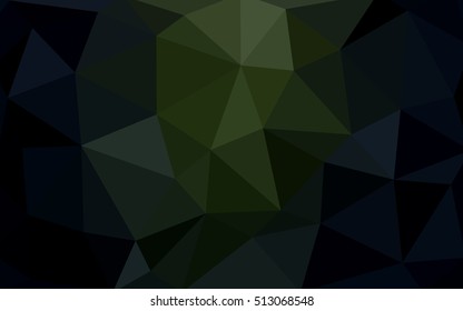 Dark green polygonal illustration, which consist of triangles. Triangular design for your business. Geometric background in Origami style with gradient.