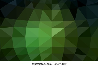 Dark green polygonal illustration, which consist of triangles. Triangular design for your business. Geometric background in Origami style with gradient.