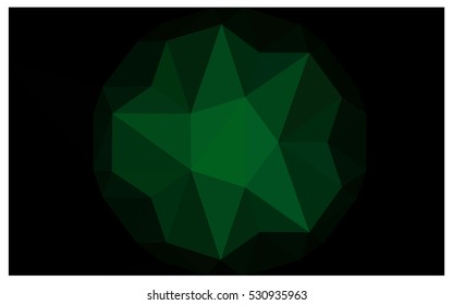 Dark Green polygonal illustration, which consist of triangles. Triangular design for your business. Creative geometric background in Origami style with gradient