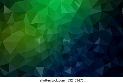 Dark green polygonal illustration, which consist of triangles. Geometric background in Origami style with gradient. Triangular design for your business.