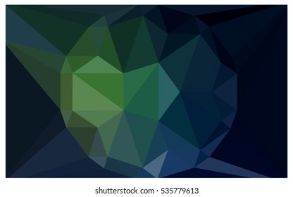 Dark green polygonal illustration, which consist of triangles. Geometric background in Origami style with gradient. Triangular design for your business.