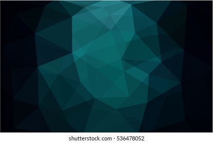 Dark Green polygonal illustration, which consist of triangles. Triangular pattern for your business design. Geometric background in Origami style with gradient. 