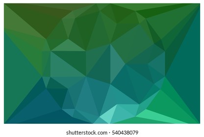 Dark Green polygonal illustration, which consist of triangles. Triangular design for your business. Creative geometric background in Origami style with gradient