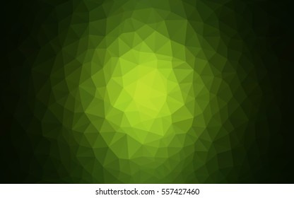 Dark Green polygonal illustration, which consist of triangles. Triangular pattern for your business design. Geometric background in Origami style with gradient. 