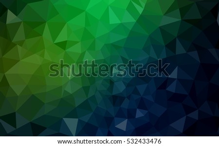Dark green polygonal illustration, which consist of triangles. Geometric background in Origami style with gradient. Triangular design for your business.