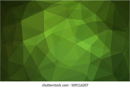 Dark green polygonal pattern. Colorful illustration in abstract style with gradient. A completely new design for your business.