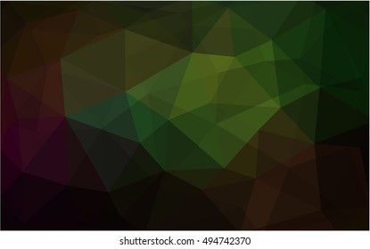 Dark green polygonal template. An elegant bright illustration with gradient. The best triangular design for your business.