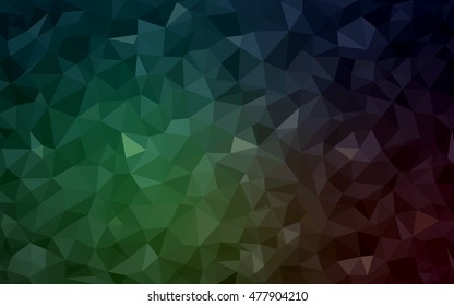 Dark green polygonal template. Modern geometrical abstract illustration with gradient. A completely new design for your business.
