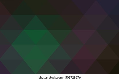 Dark green polygonal template. Modern geometrical abstract illustration with gradient. The template can be used as a background for cell phones.