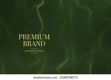 Dark Green Premium Luxury Brand Background With Guilloche Curves Line Pattern. Cover Design Template for Business Presentation, Certificate.