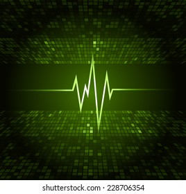 Dark green pulse Light Abstract Technology background for computer graphic website and internet. 