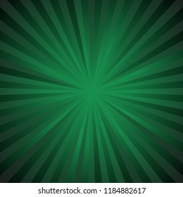 Dark green ray burst background - abstract gradient vector design from radial stripes