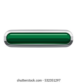 Dark green rectangular button icon. Cartoon illustration of rectangular button vector icon for web design