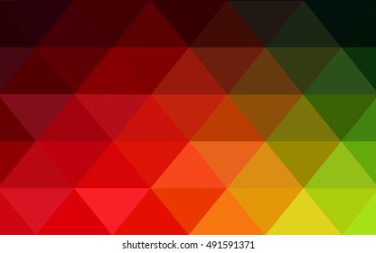 Dark green, red abstract mosaic template. Creative illustration in halftone style with gradient. The textured pattern can be used for background.