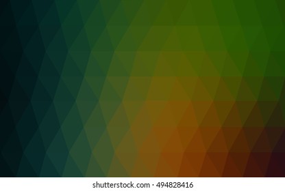 Dark green, red abstract polygonal template. Creative illustration in halftone style with gradient. The template can be used as a background for cell phones.