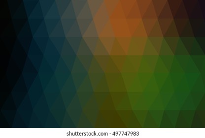 Dark green, red abstract polygonal template. Geometric illustration in Origami style with gradient.  Brand-new design for your business.