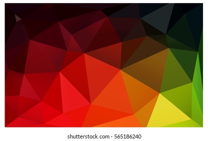 Dark Green Red abstract textured polygonal background. Vector blurry triangle design. Pattern can be used for background.