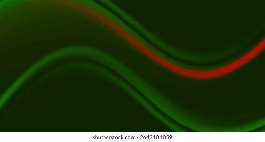 Dark Green and Red Abstract Wave Background