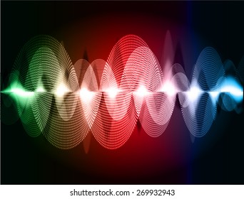dark green red blue abstract digital sound wave background. Light Technology background for computer graphic website internet.