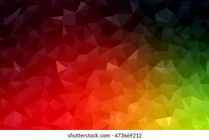 Dark green, red blurry triangle pattern. Creative illustration in halftone style with gradient. Triangular pattern for your business design.