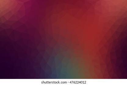 Dark green, red blurry triangle background. A sample with polygonal shapes. A completely new design for your business.