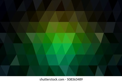 Dark green, red blurry triangle background. Brand-new colored illustration in blurry style with gradient. Triangular pattern for your business design.