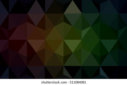 Dark green, red blurry triangle template. A vague abstract illustration with gradient. The best triangular design for your business.
