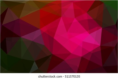 Dark green, red blurry triangle pattern. Modern geometrical abstract illustration with gradient. Brand-new design for your business.