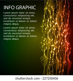 Dark green red Light Abstract Technology background for computer graphic website internet. text box. Brochure. card. wave.